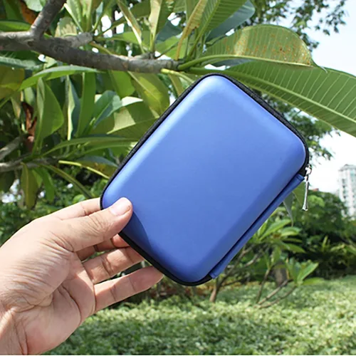 Vista 2 de Estuche de disco duro portátil Mini almacenamiento Funda protectora con cremallera 2.5 pulgadas USB disco duro externo caso bolsa azul
