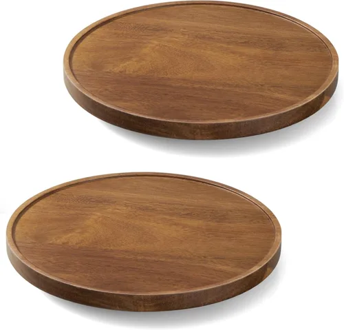 Vista 8 de Organizador Giratorio Lazy Susan de Madera de Acacia de 9", Lazy Susan para Organización de Mesa, Gabinete, Comedor, Despensa, Encimera, Alacena