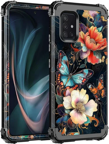 Vista 44 de Miqala Funda para Galaxy A14 5G, que brilla en la oscuridad, tres capas, resistente, a prueba de golpes, protección completa, parachoques