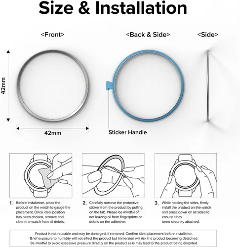 Vista 9 de Ringke Estilo de bisel interior compatible con Samsung Galaxy Watch 4 Classic 1.654 pulgadas, acero inoxidable antiarañazos anillo interior bisel