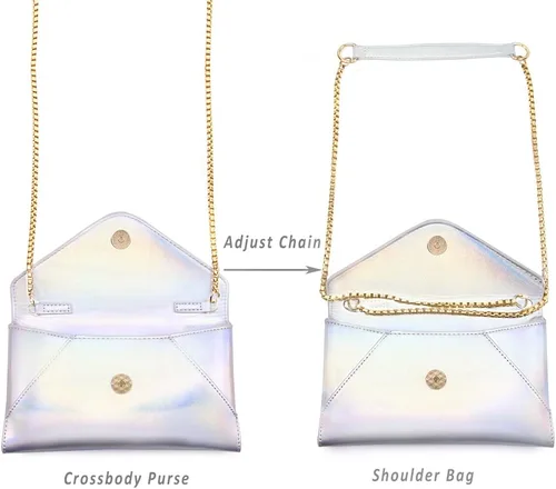 Vista 5 de Bolso de mano de noche para mujer, bolso cruzado tipo sobre, bolso cruzado para boda, graduación, fiesta, noche, brillante, pequeño bolso de hombro