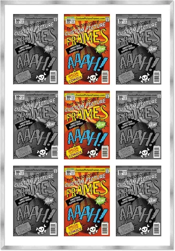 Vista 16 de Marco de cómic negro con alfombrilla negra para cómics de la Edad Dorada