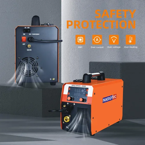 Vista 4 de Soldador Mig Multiproceso sin gas de gas 200A, fundente con núcleo/MIG/elevación TIG/Stick soldador 4 en 1 máquina de soldadura portátil