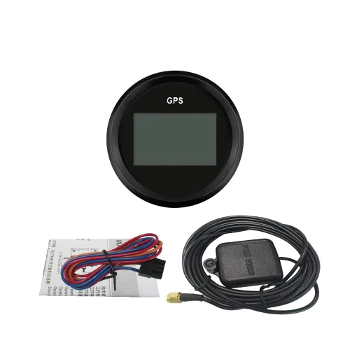 Vista 5 de Kit de velocímetro GPS digital garantizado ELING para coche, barco, motocicleta con retroiluminación roja de 2" (52mm) 12V 24V Negro+Negro
