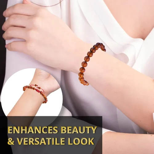 Vista 228 de Adjustable Crystal Bracelet – Gemstone Bead Bracelet with Adjustable Macrame String – Chic Gemstone Bracelet for Men and Women – 8mm Round Healing