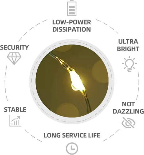 Vista 10 de Luces de Hadas Guirnalda de luces a pilas, paquete de 2 unidades, 100 LED, impermeable, alambre de cobre, luz de Navidad parpadeante