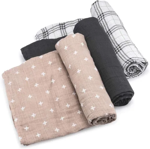 Vista 20 de Parker Mantas Envolventes para Bebé - Paquete de 3 Mantas Envolventes de Muselina 100% Algodón para Bebés Niñas - Conjunto Blossom Lightweight