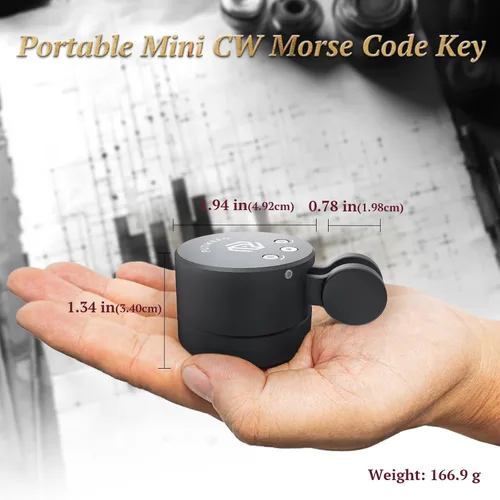 Vista 3 de Putikeeg Mini llave de código morse - CW doble paleta con base magnética, paletas de retorno magnéticas, llave Lambic Morse para radioaficionado