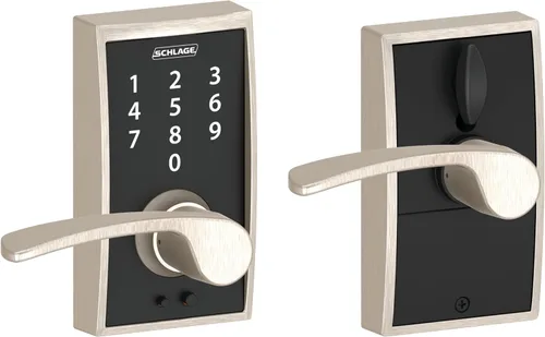 Vista 16 de Schlage - Cerradura táctil Century con picaporte Merano (bronce envejecido, FE695 CEN 716 MER) Keyless entry door lock, Electronic touchscreen