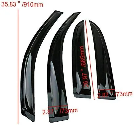 Vista 2 de Deflectores de ventana compatibles con Chevrolet Equinox 2005-2009 protector de deflector de ventana para ventana de sol y lluvia