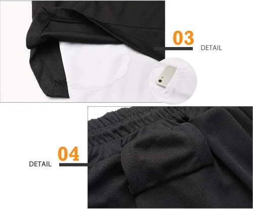 Vista 6 de Surenow - Pantalones cortos de correr para hombre, pantalones cortos 2 en 1 para entrenamiento, de 7 pulgadas, para yoga, deportes al aire libre
