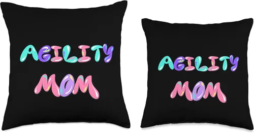 Vista 3 de Dog Agility T Shirts Dog Lover-Agility Mom Throw Pillow, 16x16, Multicolor