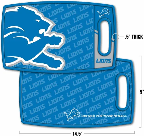 Vista 2 de YouTheFan NFL Detroit Lions Logo Series Tabla de cortar