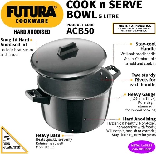 Vista 2 de Cuenco Cook-n-Serve (5 litros, 9.1 in de diámetro, 0.160 in de grosor con tapa HA)