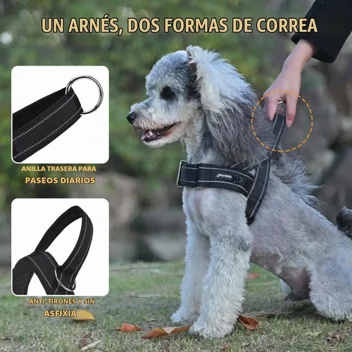 Vista 7 de KOOLTAIL Arnés sin tirones para perro pequeño, con acolchado suave y asa, arnés de chaleco para cachorro fácil de caminar, cuello y pecho 2-Negro