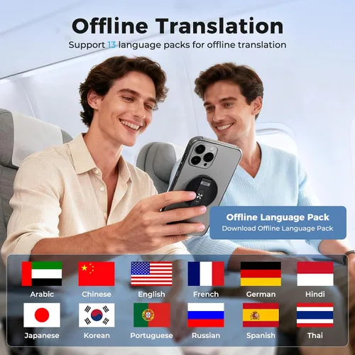 Vista 12 de Dispositivo de traductor AI, traductor inteligente portátil para traducción en tiempo real de 165 idiomas, Traductor de idiomas portatil de bolsillo