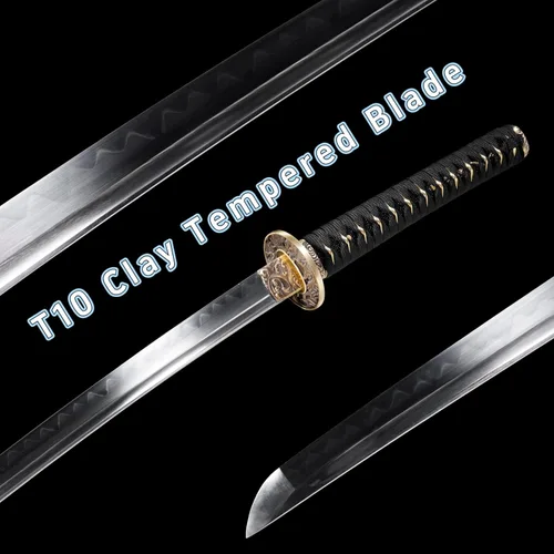 Vista 5 de Katana，Hand-Forged Katana Sword，Razor-Sharp 1095 & T10 Damascus Steel Blade, Full-Tang Structure for Martial Arts Practice, Collector's Display