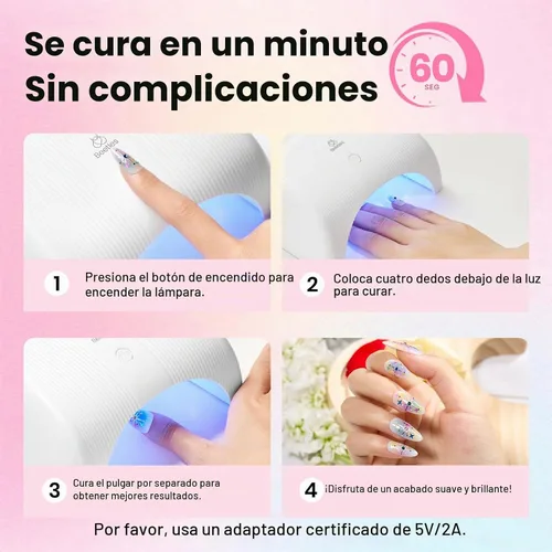 Vista 5 de Beetles - Kit de esmalte de uñas de gel con luz UV, 54 piezas, 32 colores A - Multicolor-32-54