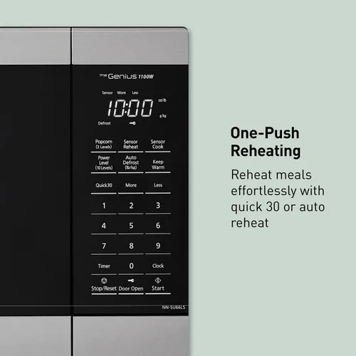 Vista 4 de Panasonic Horno de microondas, 1.3 pies³ 1000W encimera Microondas con sensor Genius de cocción - NN-SU66LS (acero inoxidable)
