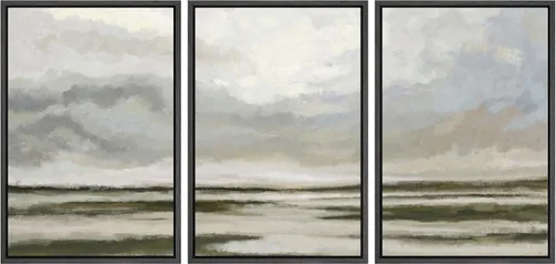 Vista 259 de wall26 Lienzo enmarcado para pared, juego de arte de acuarela pastel, paisaje rural, ilustraciones con formas abstractas, arte moderno, decorativo