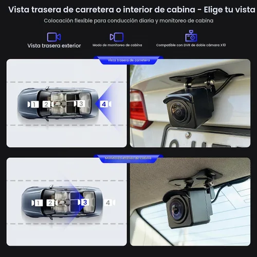 Vista 6 de ATOTOZONE Cámara de respaldo 1080P, grabación de video, control de luz mejorado, WDR, reproducción GPS, gran angular de 140°, impermeable IP67