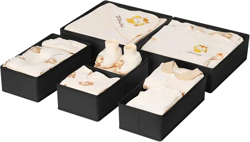 Vista 36 de DIMJ Organizador de cajones para ropa, paquete de 6 unidades, organizadores plegables para bebé, organizador de almacenamiento y cómoda