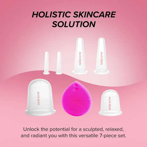 Vista 4 de SKIN GYM Juego de ventosas faciales y corporales, terapia de masaje al vacío con ventosa, reduce la celulitis y las arrugas