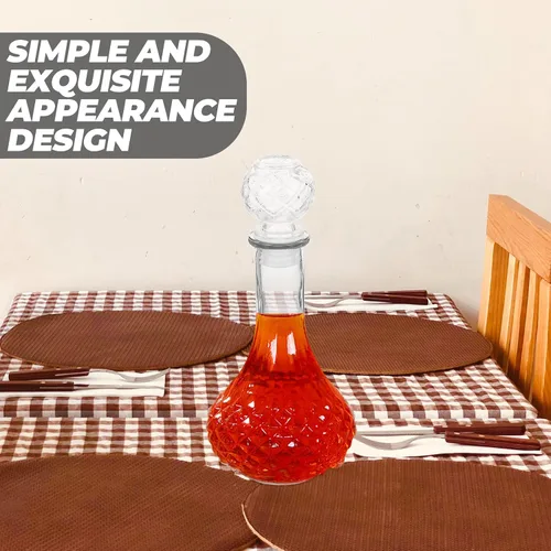 Vista 7 de BESTonZON Decantador de vino con tapón de cristal soplado a mano, jarra de vino tinto, aireador de vino tinto, botella de vino decorativa, jarra
