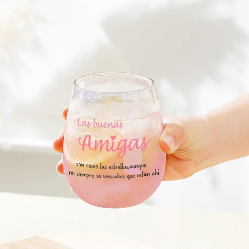 Vista 3 de Yalucky Regalos para mujer amiga, vaso de vidrio de 16.2 fl oz, regalos de cumpleaños para mujer, Llaveros para mujeres, regalo de graduación