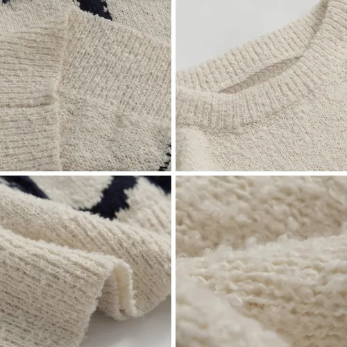 Vista 8 de Aelfric Eden Suéter de cuello redondo para mujer, suéter vintage de gran tamaño, para otoño, invierno, a la moda, casual, para parejas