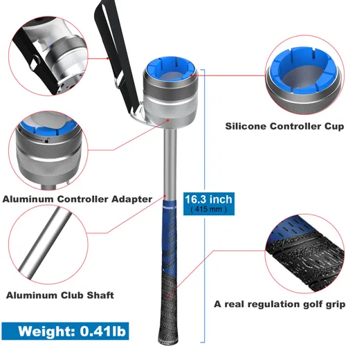 Vista 3 de VR Golf Club Handle Accessory for Oculus Quest 2 Meta Quest Pro (2023UPGRADED VERSION), Metal Golf Club Attachment With Secure Reinforced Straps