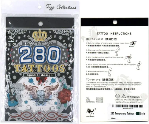 Vista 2 de 280 tatuajes temporales, estilo M1 de Tapp Collections™