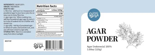 Vista 2 de ONDAMGO Polvo de gelatina de agar en polvo de agar (3.88 onzas) Agente gelificante vegano puro sin sabor, sin gluten, apto para dieta cetogénica