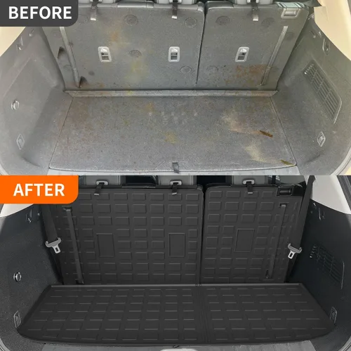 Vista 3 de powoq Tapete de carga compatible con Nissan Pathfinder 2022-2026 con alfombrilla de respaldo, forro de carga de elastómero termoplástico, repuesto