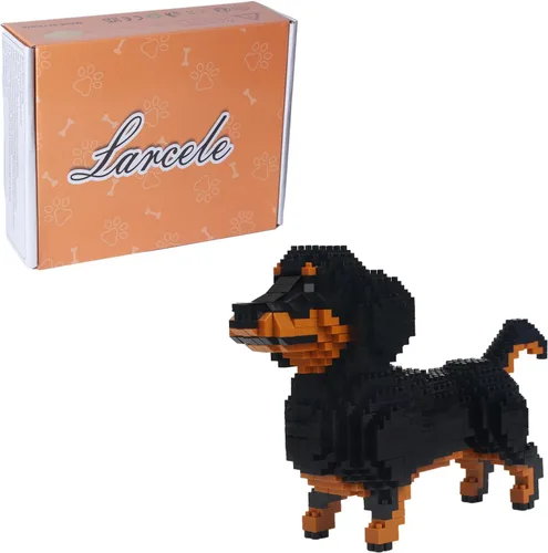 Vista 6 de Larcele Micro Bloques de Construcción Conjunto de Animales, Mini Ladrillos de Juguete de Construcción 3D, 797 Piezas KLJM-05(Bull Terrier)
