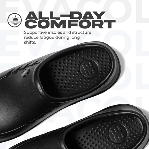 Vista 6 de Zapatos antideslizantes para hombre: zuecos sin cordones, cómodos zapatos de trabajo