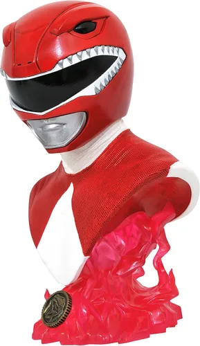 Vista 4 de Diamond Select Toys Mighty Morphin Power Rangers: Red Ranger Legends en 3 dimensiones, 1; 2 escala de busto, multicolor, 10 pulgadas