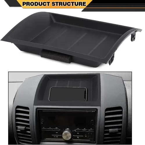 Vista 3 de CNNELL Caja de almacenamiento de bisel superior para salpicadero, color negro, compatible con Nissan Xterra 2005-2013/compatible con Nissan