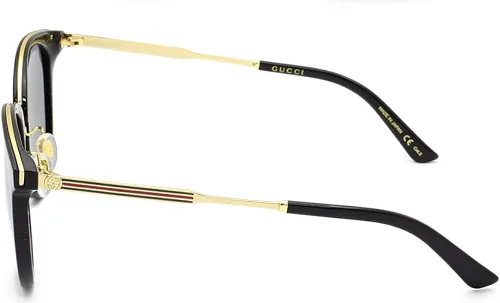 Vista 3 de Gucci GG 0204SK 001 Negro De Plástico Moda Gafas De Sol Gris Lens