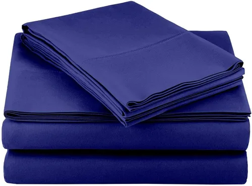 Vista 7 de Juego de sábanas de microfibra de doble cepillado, juego de 4 piezas ultra suave (individual, azul bebé)