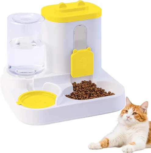 Vista 8 de Conjunto de Comedero y Dispensador de Agua por Gravedad para Mascotas, Comedero Automático para Perros y Dispensador de Agua para Perros, Gatos