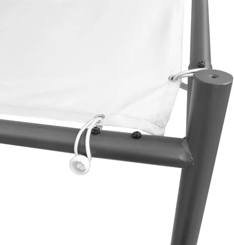 Vista 4 de Cenador de jardín, tiendas de campaña resistentes para fiestas, bodas, patio trasero, césped, 157.5 x 157.5 x 102.4 pulgadas, acero blanco, tela