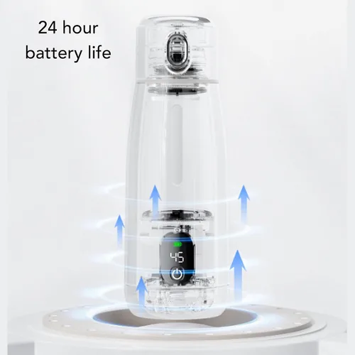 Vista 4 de AUNMAS Hervidor eléctrico portátil de viaje, calentador de agua de acero inoxidable con carga USB caldera de agua caliente inalámbrica para acampar