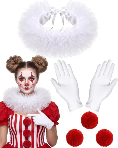 Vista 9 de Jecery 5 piezas de accesorios de payaso disfraz de Halloween Color 4