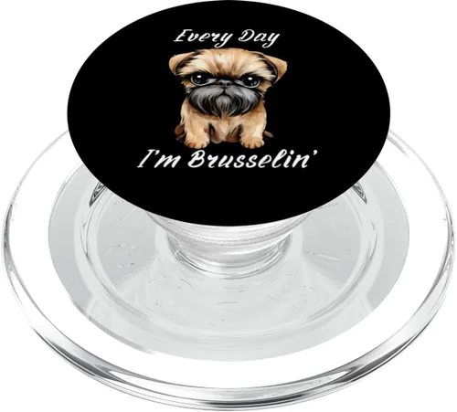 Vista 8 de Funny Brussels Griffon Every Day I'm Brusselin PopSockets estándar PopGrip para hombre y mujer