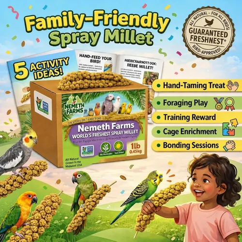 Vista 3 de Nemeth Farms Spray Millet - Tapas comestibles solamente, sin OMG y secado al sol, 1 libra para periquitos, canarios y pinzones
