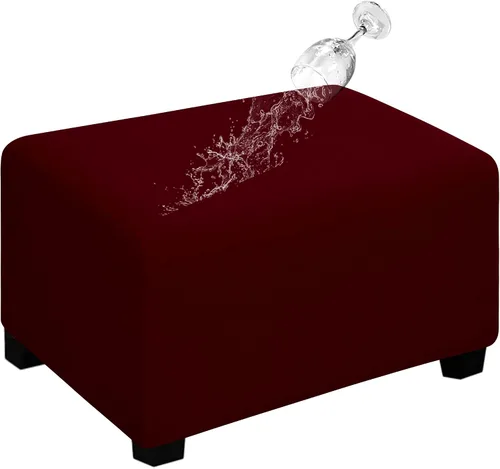 Vista 43 de Easy-Going Funda para Otomán Elástica 100% Doble Impermeable Rectangular Plegable Taburete de Almacenamiento Protector de Muebles Funda Suave