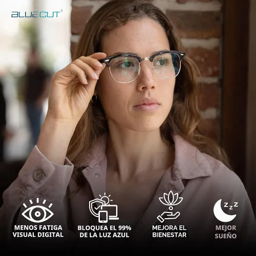 Vista 2 de Blue Light Blocking Glasses – Anti-Fatigue Computer Glasses Prevent Eye Strain Vintage Mettal Gaming Glasses Oro Tor