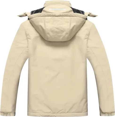Vista 2 de Chaqueta de esquí impermeable con capucha para hombre, abrigo cálido de nieve para el invierno