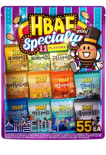 Vista 5 de [Oficial Gilim HBAF] Maíz coreano horneado crujiente con almendras y nueces Nutritivo y sin gluten Almuerzo para niños, merienda para después